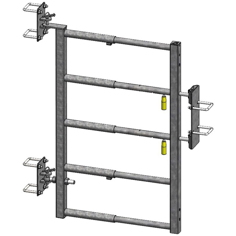 Extendable 5-rail gate with EASYLOCK latch for animals