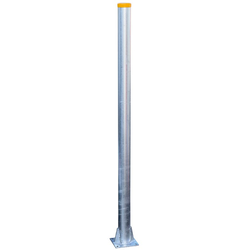 Ø 102 mm bared reinforced post on plate - H. 1.98 m - Thick. 5 mm