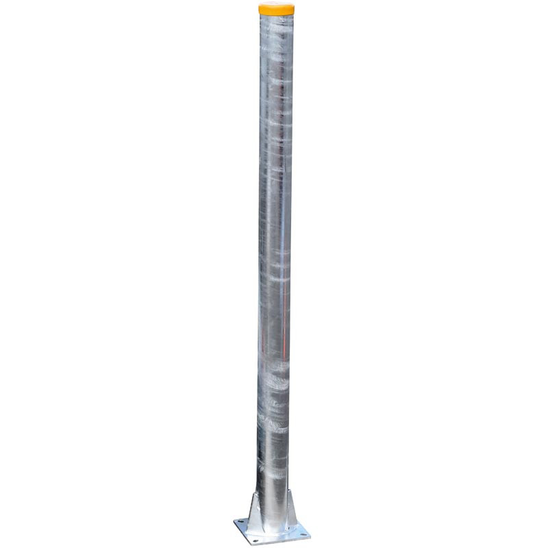 Ø 102 mm bared reinforced post on plate - H. 1.68 m - Thick. 5 mm