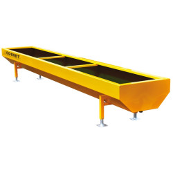 Standard 3 x 0.60 m painted feed trough with bituminous coated bottom