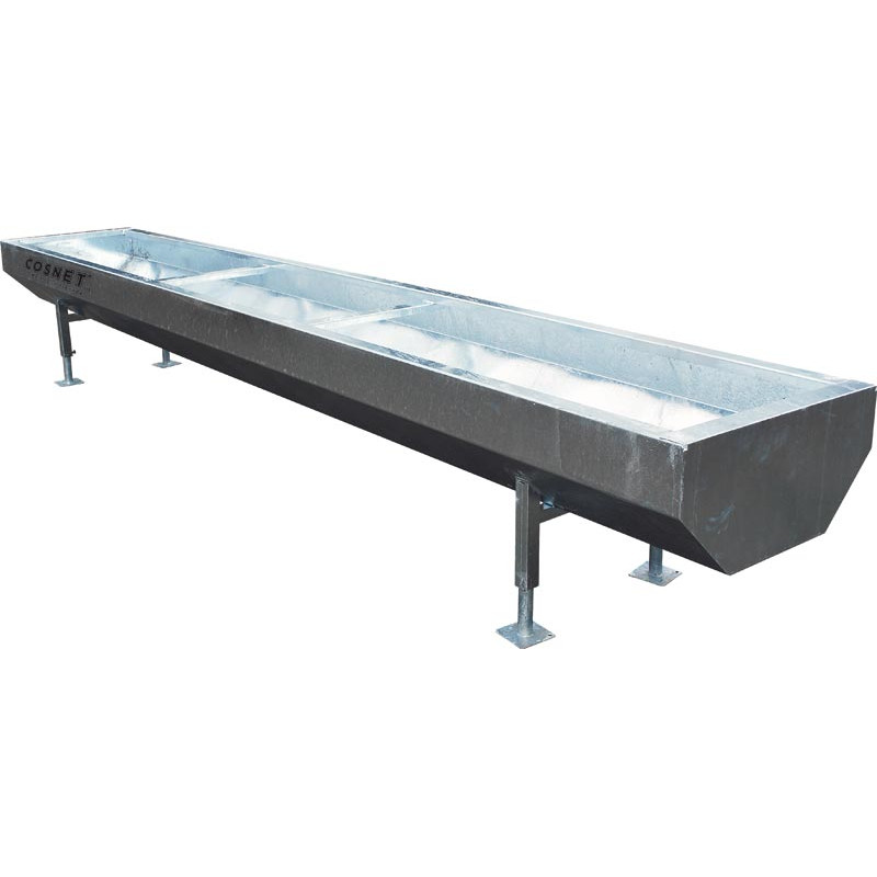 Standard 3 x 0.60 m galvanised feed trough