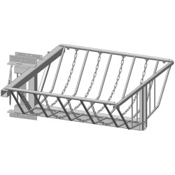 Pivoting hay rack with bars & chain