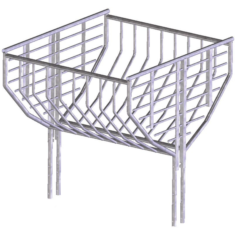 Hay rack for barred stalls