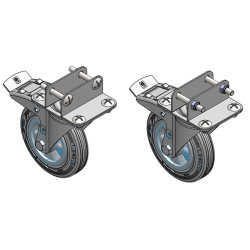 Front swivel wheels for wheeled calf box