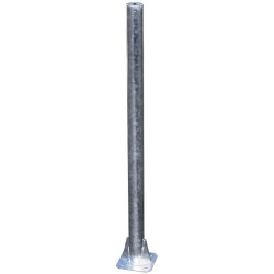 Bared post on plate - Ø 76 mm