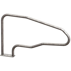 Single foot on cubicle divider on a mounting plate for adult cows