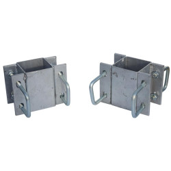 Fastening bracket with 8 square 60 mm U-bolts for square 80 x 80 mm posts