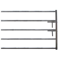 5-rail front end with two stamped locks for stall barrier