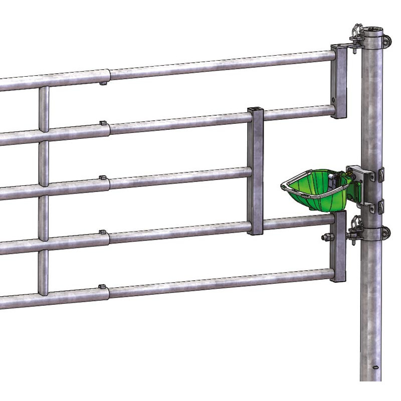 5-rail front end with drinker opening for stall barrier