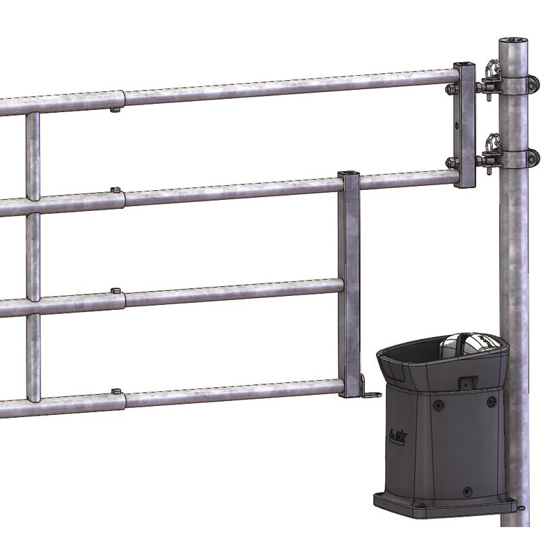 4-rail front end with drinker opening for stall barrier