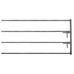 Extended 4-rail front end with two stamped locks for stall barrier