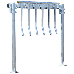 Finger gate unit with Ø 102 mm post on a mounting plate