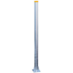 Ø 102 mm bared reinforced post on plate - H. 1.98 m - Thick. 5 mm