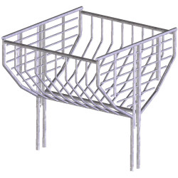Hay rack for barred stalls