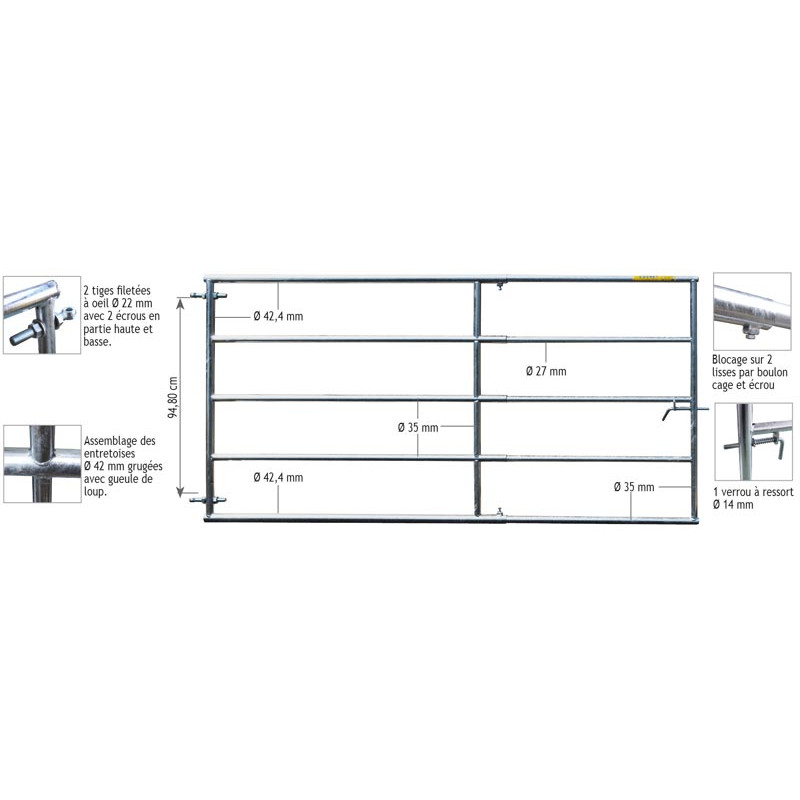 2/3 m Extendable field gate 2/3 m Extendable field gate