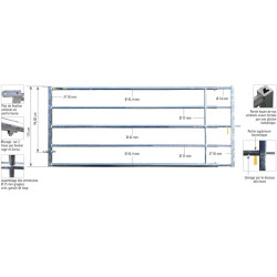 2/3 m extendable Ø 42.4/35 mm field gates with one latch 2/3 m extendable Ø 42.4/35 mm field gates with one latch