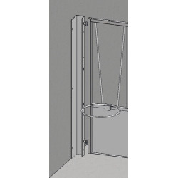 Fixing for right or left wall outlet for facade and barred rear gate