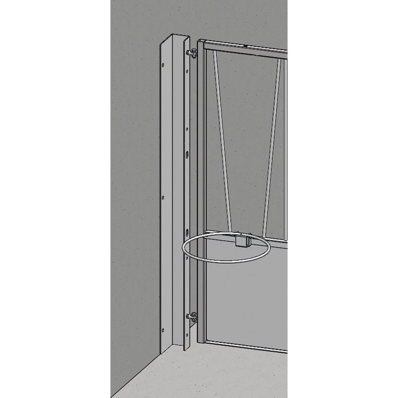 Fixing for right or left wall outlet for facade and barred rear gate