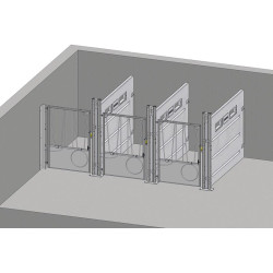 Fixing for right or left wall outlet for facade and barred rear gate