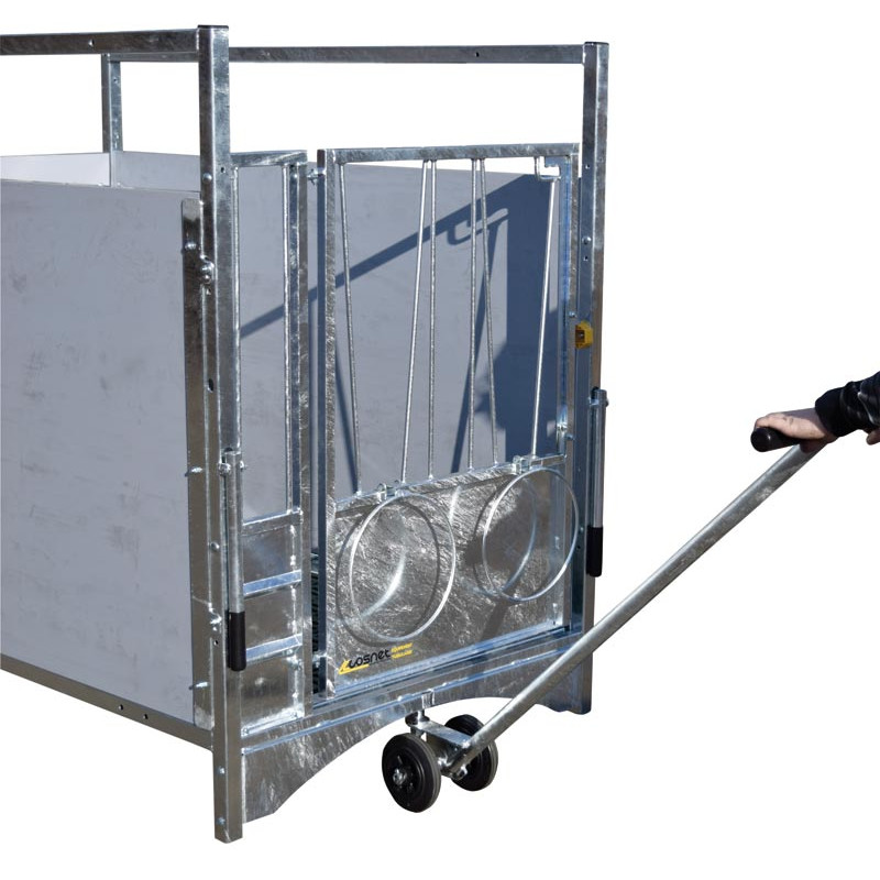 Swivel trolley to move wheeled boxes Swivel trolley to move wheeled boxes