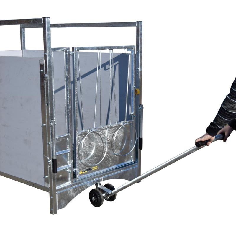 Swivel trolley to move wheeled boxes Swivel trolley to move wheeled boxes