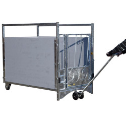 Swivel trolley to move wheeled boxes Swivel trolley to move wheeled boxes