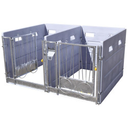 HYGIENE PRO HDPE calf box with fixed PE partitions
