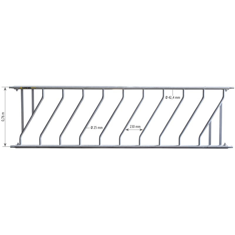 9 places/3 m Diagonal JUNIOR Ø 42.4 mm feed panel 9 places/3 m Diagonal JUNIOR Ø 42.4 mm feed panel