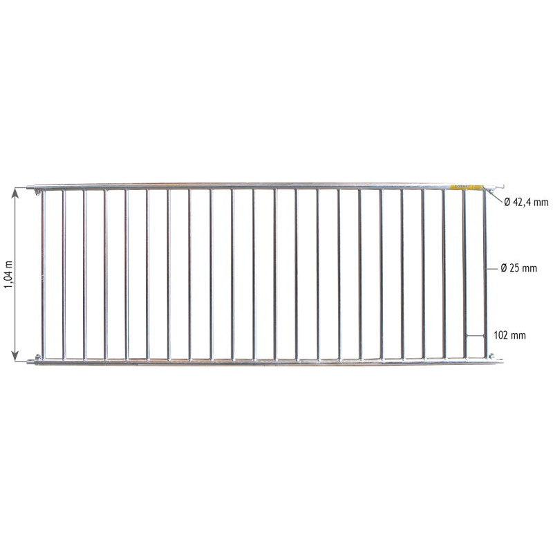 Ø 42.4 mm barred partition - Length 3 m Ø 42.4 mm barred partition - Length 3 m