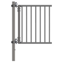 Adjustable end piece for ø42,4mm barred partition