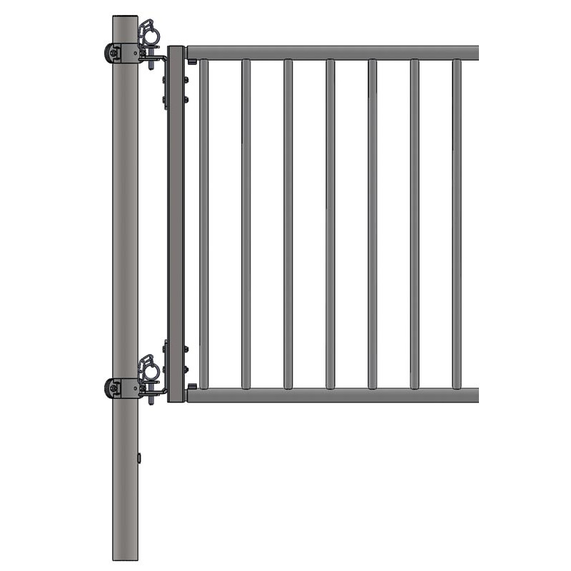 Adjustable end piece for ø42,4mm barred partition