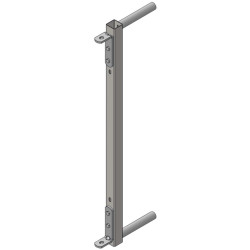 Adjustable end piece for ø42,4mm barred partition