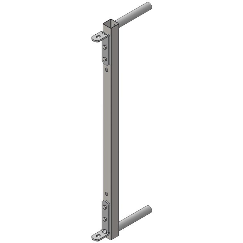 Adjustable end piece for ø42,4mm barred partition
