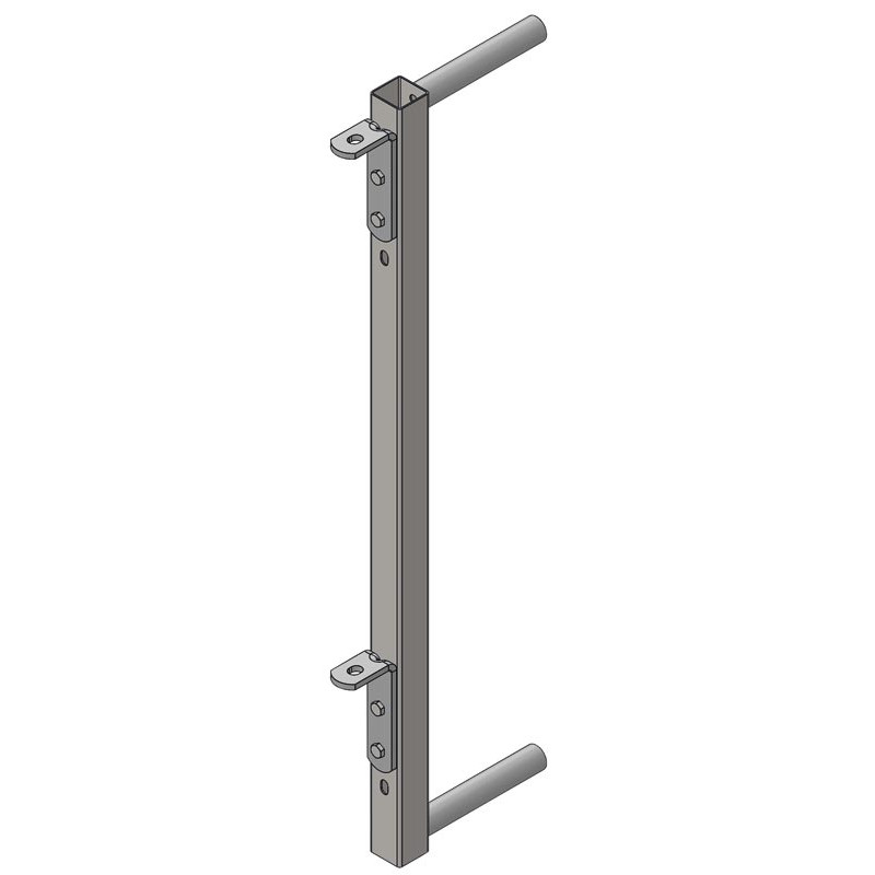 Adjustable end piece for ø42,4mm barred partition