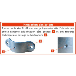 Ø 76 mm 1/2 bracket - bared - Packaging 1 Ø 76 mm 1/2 bracket - bared - Packaging 1