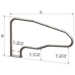 Single foot on cubicle divider on a mounting plate for adult cows