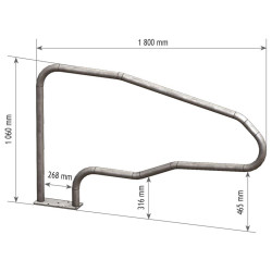 Single-foot cubicle divider on a mounting plate for heifers Single-foot cubicle divider on a mounting plate for heifers