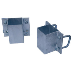 Fastening bracket with 4 square 60 mm U-bolts for square 80 x 80 mm posts Fastening bracket with 4 square 60 mm U-bolts for square 80 x 80 mm posts