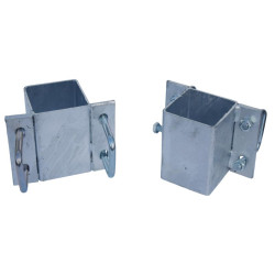 Fastening bracket with 4 square 60 mm U-bolts for square 80 x 80 mm posts Fastening bracket with 4 square 60 mm U-bolts for square 80 x 80 mm posts