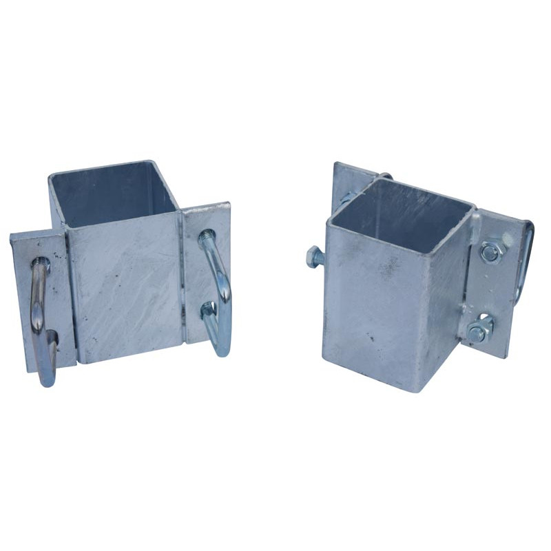 Fastening bracket with 4 square 60 mm U-bolts for square 80 x 80 mm posts Fastening bracket with 4 square 60 mm U-bolts for square 80 x 80 mm posts