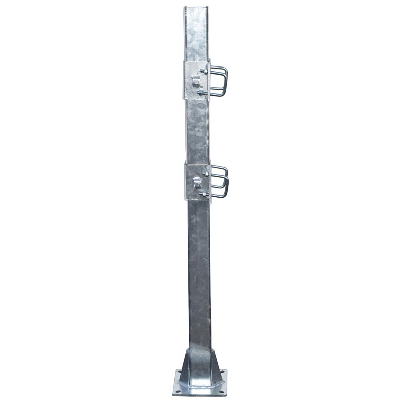 Fastening bracket with 4 square 60 mm U-bolts for square 80 x 80 mm posts Fastening bracket with 4 square 60 mm U-bolts for square 80 x 80 mm posts