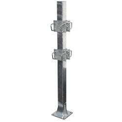 Fastening bracket with 8 square 60 mm U-bolts for square 80 x 80 mm posts
