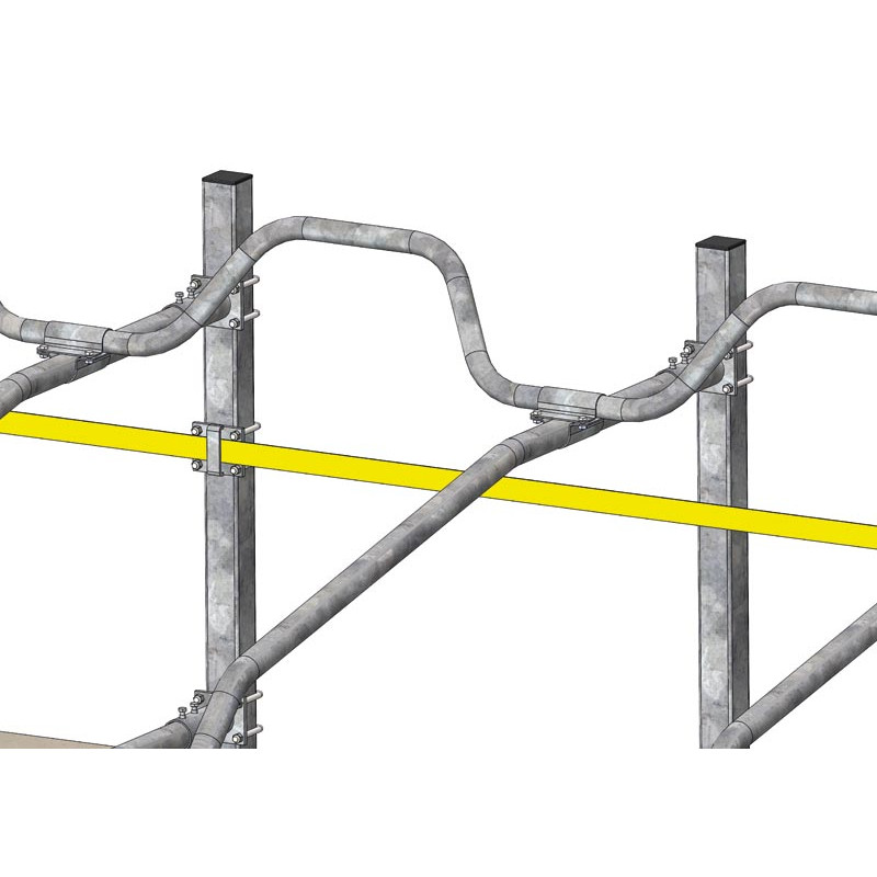 Strap pass-through mounting plate for cubicle post Strap pass-through mounting plate for cubicle post