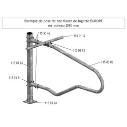 EUROPE cubicle divider for adult cows L. 2200 x h. 840 mm