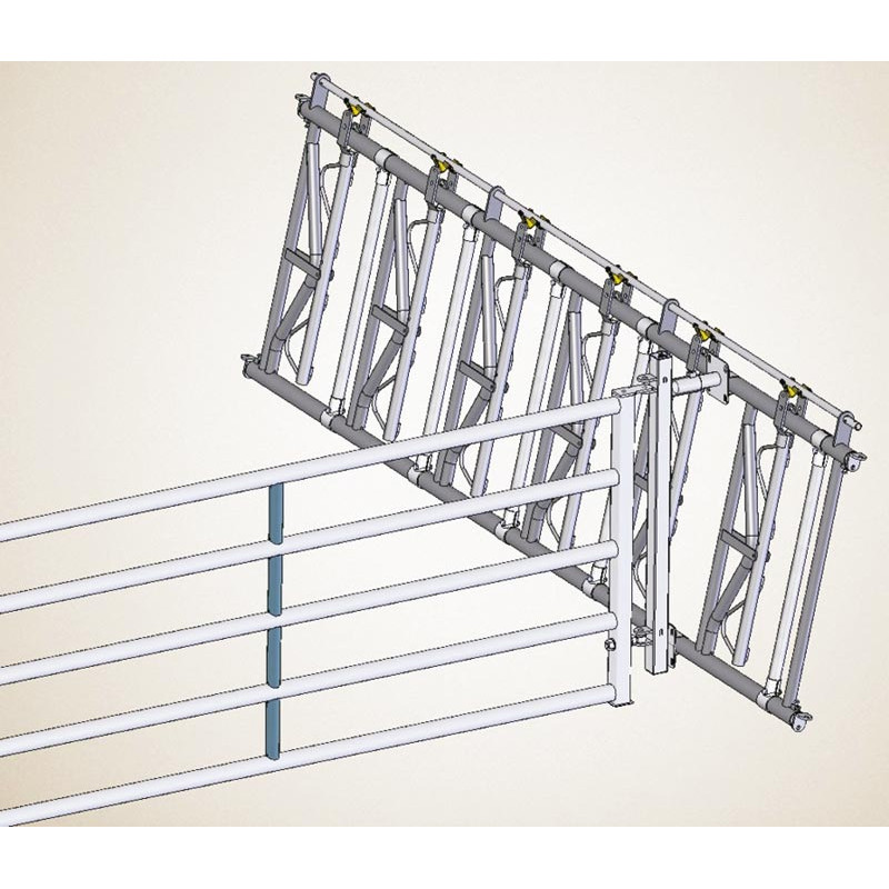 Barrier fastening support for tilted-mounted headlock panel