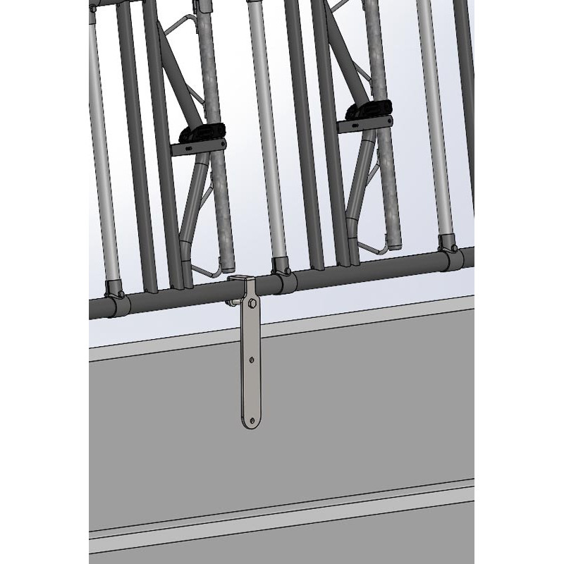 Fastening reinforcement non-adjustable on low wall for headlock panel Fastening reinforcement non-adjustable on low wall for headlock panel