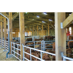 5-rail front end with two stamped locks for stall barrier