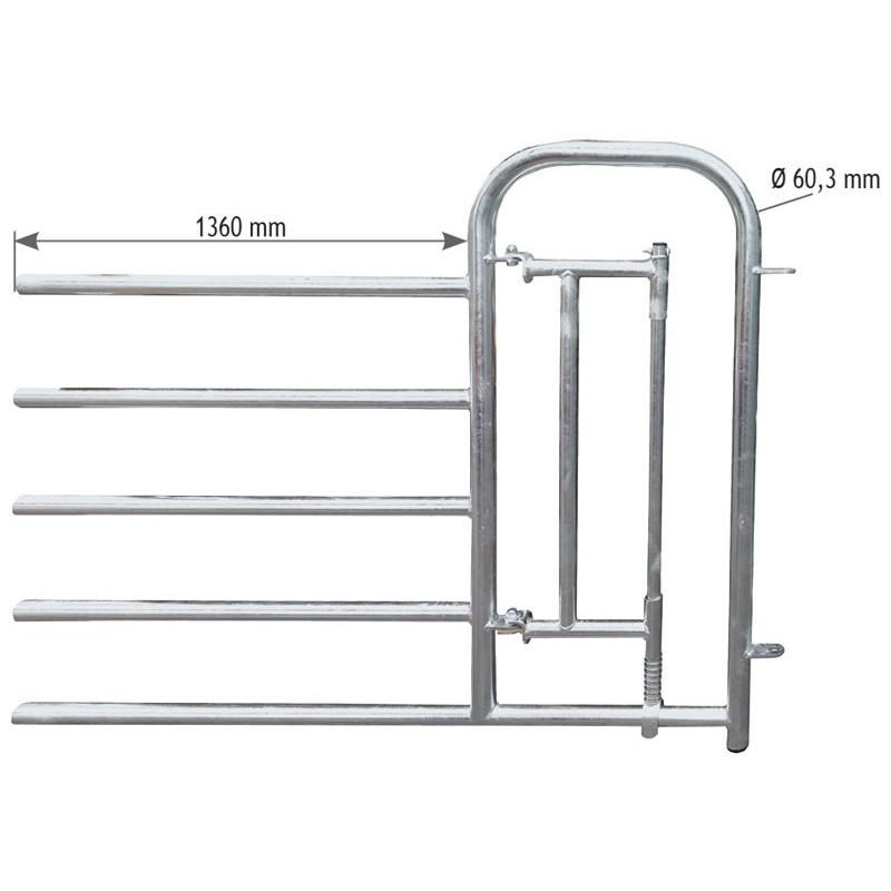 5-rail front end with man passage gate for stall barrier H. 1.15 m