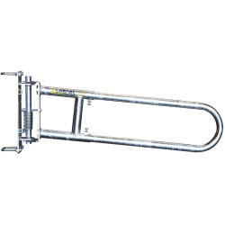 Extendable 2-rails anti-backing gate for animal opening or corridor