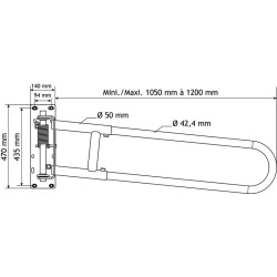 Extendable 2-rails anti-backing gate for animal opening or corridor